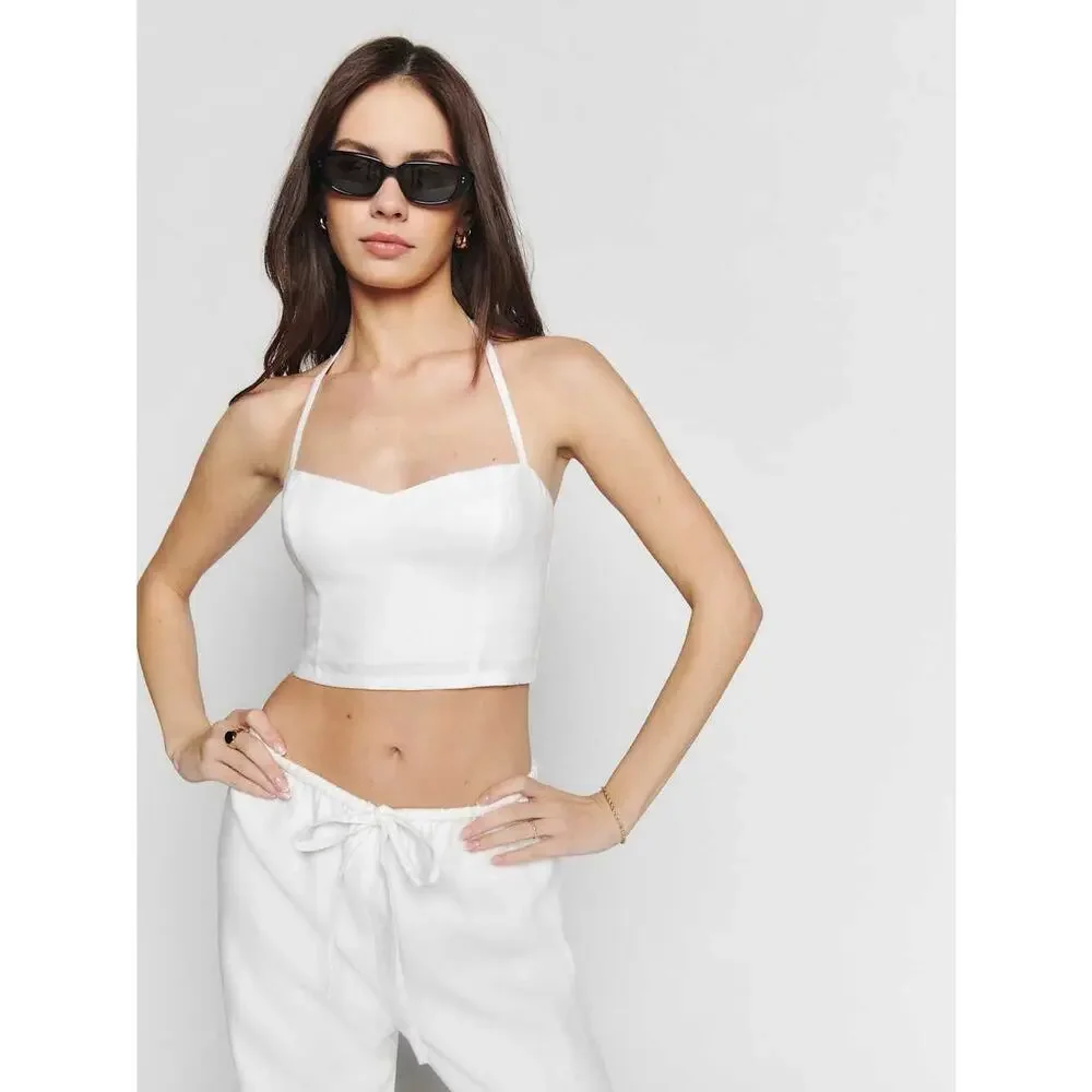 Reformation Jaida Linen Set White Size 12 NWT